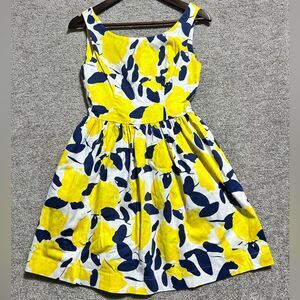 Blithe New York Woman’s Yellow and Blue Floral Fit and Flare Dress Size 2